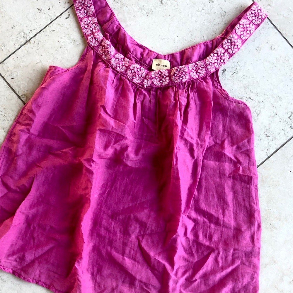 ❣️ Ella Moss Silk Top, Fuschia, Small